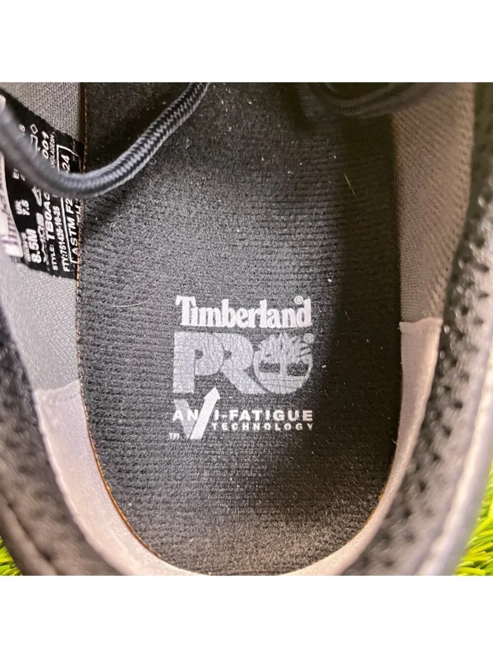 Timberland Pro Titan EV Mens Size 8.5 Triple Black Composite Toe Oxford Shoes